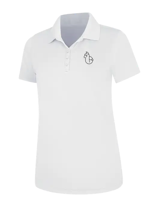 White Womens Dry Zone UV Mesh Polo w/Alpac Logo