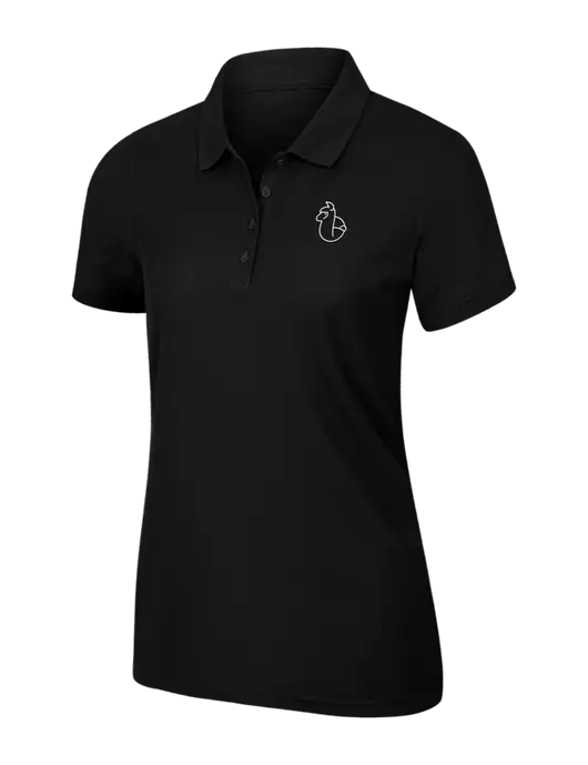 Womens Black Core Classic Pique Polo w/Alpac Logo