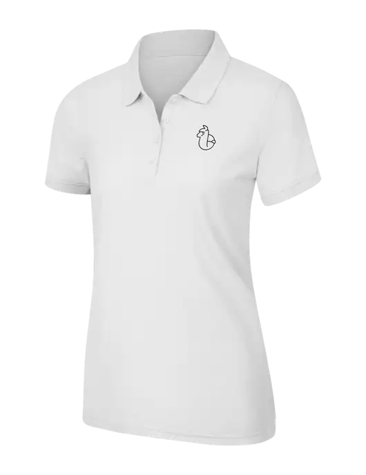 White Womens Core Classic Pique Polo w/Alpac Logo