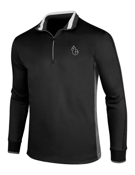 NIKE Black/Dark Grey/White Dry-Fit 1/2 Zip Cover-Up w/Alpac Logo