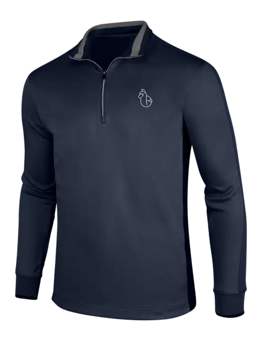 NIKE Midnight Navy Heather/Midnight Navy Dry-Fit 1/2 Zip Cover-Up w/Alpac Logo