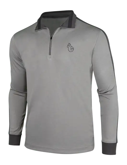 NIKE Athletic Grey/Heather Dark Grey Dry-Fit 1/2 Zip Cover-Up w/Alpac Logo