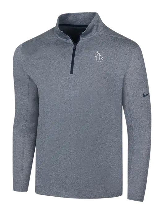 NIKE Navy Heather Dry 1/2 Zip Cover-Up w/Alpac Logo