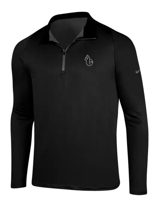NIKE Black/Dark Grey Dry-Fit Stretch 1/2 Zip Cover-Up w/Alpac Logo