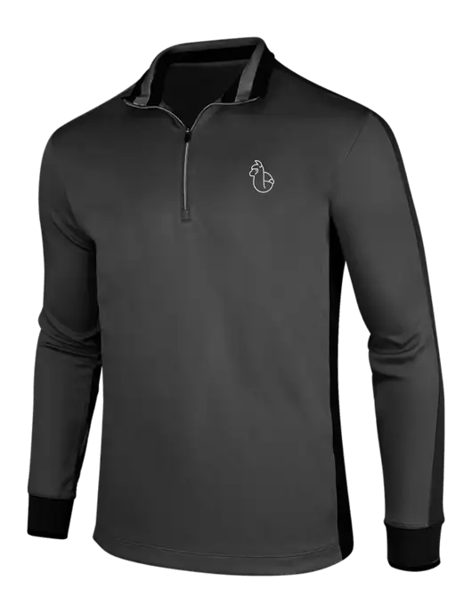 NIKE Anthracite Heather/Black Dry-Fit 1/2 Zip Cover-Up w/Alpac Logo