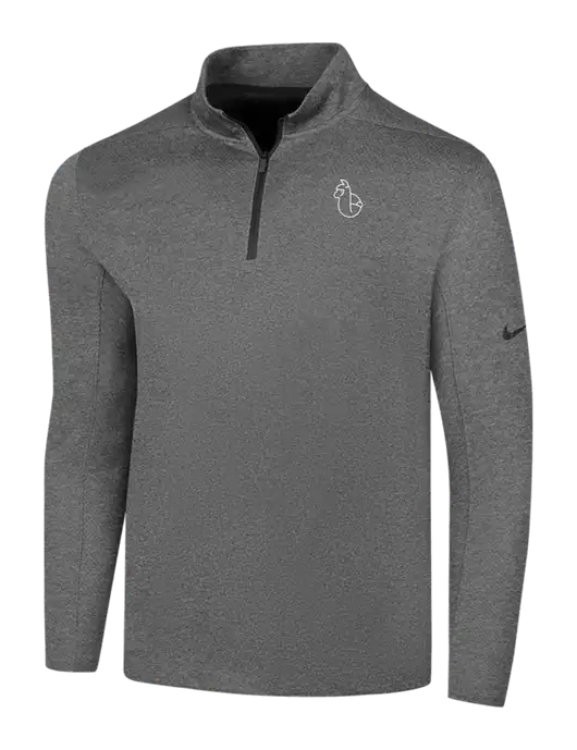 NIKE Dark Grey Heather Dry 1/2 Zip Cover-Up w/Alpac Logo