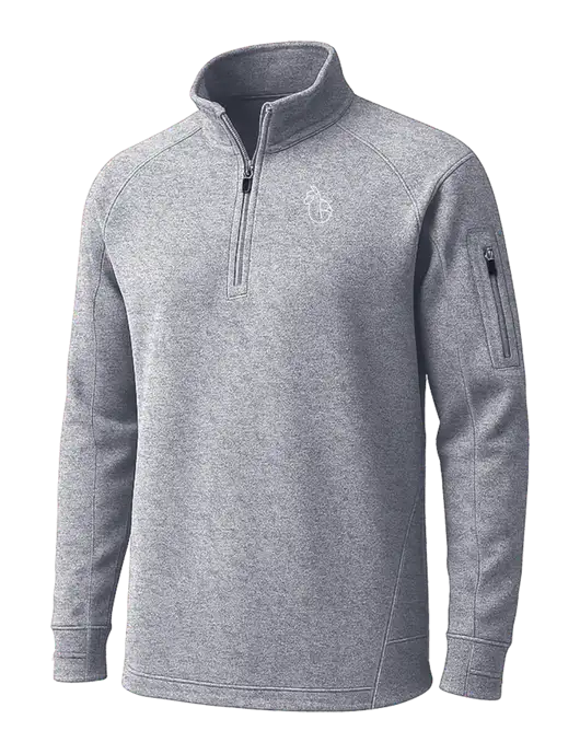 Grey Heather Tech Fleece 1/4 Zip Pullover w/Alpac Logo