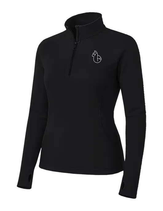 Womens Black Sport Wick Stretch 1/4 Zip Pullover w/Alpac Logo