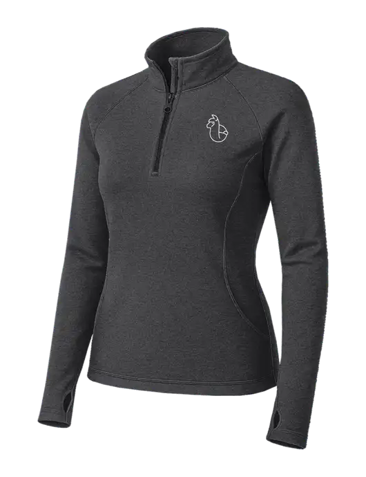 Dark Grey Heather Womens Sport Wick Stretch 1/4 Zip Pullover w/Alpac Logo