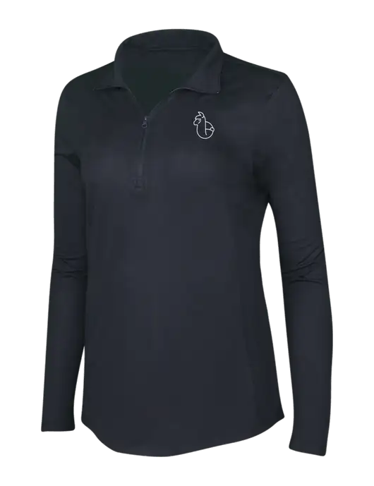 Black Triad Solid Womens Posicharge Tri-Blend Wicking 1/4 Zip Pullover w/Alpac Logo