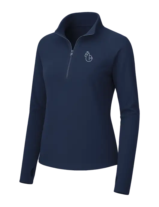 Womens Navy Microfleece 1/2 Zip Pullover w/Alpac Logo