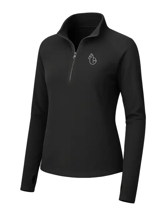 Womens Black Microfleece 1/2 Zip Pullover w/Alpac Logo