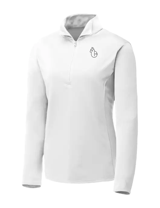 White Womens Posicharge Competitor ¼ Zip Pullover w/Alpac Logo