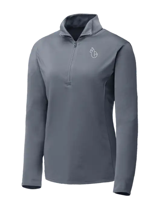 Medium Grey Womens Posicharge Competitor ¼ Zip Pullover w/Alpac Logo