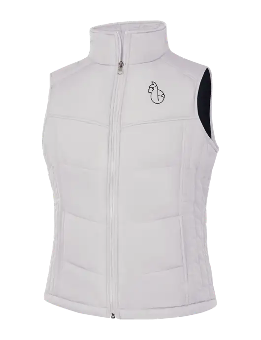 Womens White/Dark Slate Puffy Vest w/Alpac Logo
