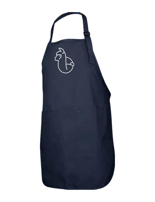 Full-Length Navy Apron With Pockets w/Alpac Logo