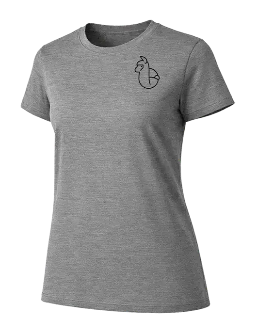 Womens Ring Spun Light Grey Heather 4.5 oz T-Shirt w/Alpac Logo