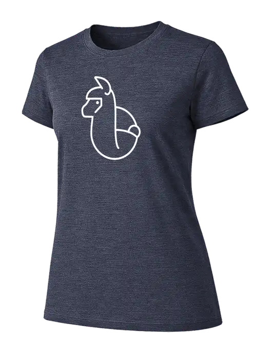 Womens Ring Spun Heather Navy 4.5 oz T-Shirt w/Alpac Logo