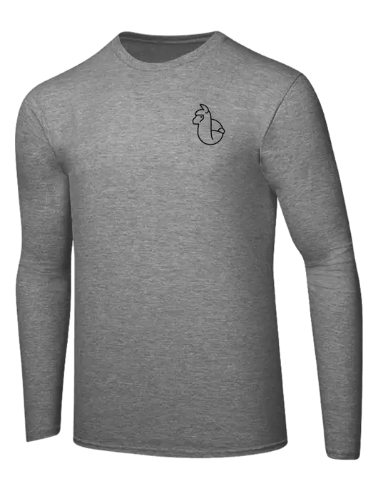 Ring Spun Light Heather Grey 4.5 oz Long Sleeve T-Shirt w/Alpac Logo