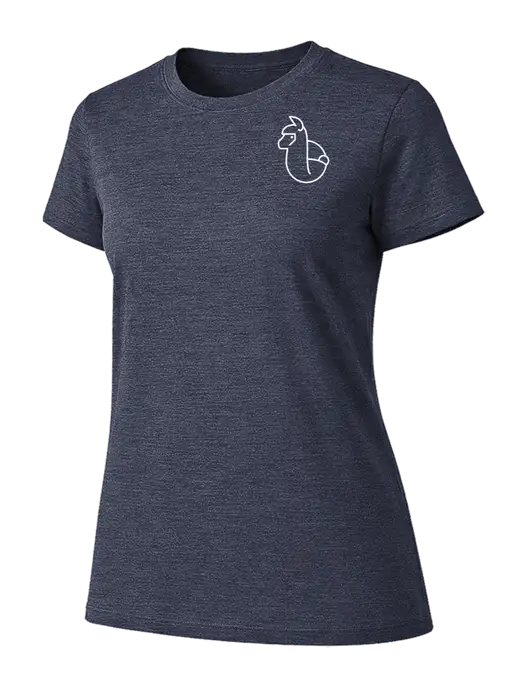 Womens Ring Spun Heather Navy 4.5 oz T-Shirt w/Alpac Logo