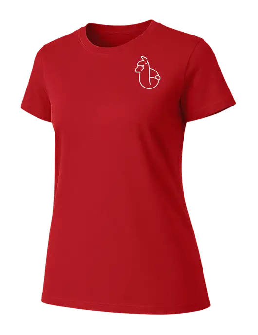 Womens Ring Spun Bright Red 4.5 oz T-Shirt w/Alpac Logo