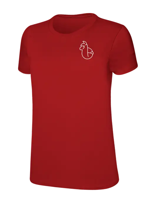 Womens Ring Spun Bright Red 4.5 oz T-Shirt w/Alpac Logo