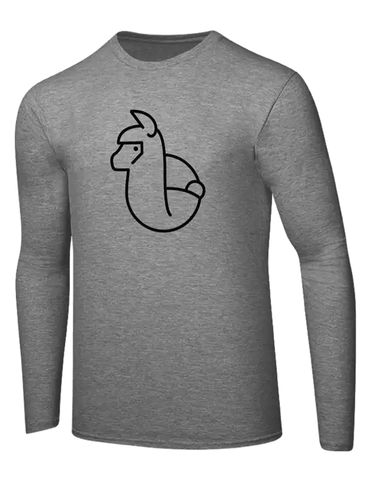Ring Spun Light Heather Grey 4.5 oz Long Sleeve T-Shirt w/Alpac Logo