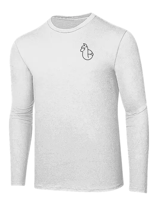 Ring Spun White 4.5 oz Long Sleeve T-Shirt w/Alpac Logo