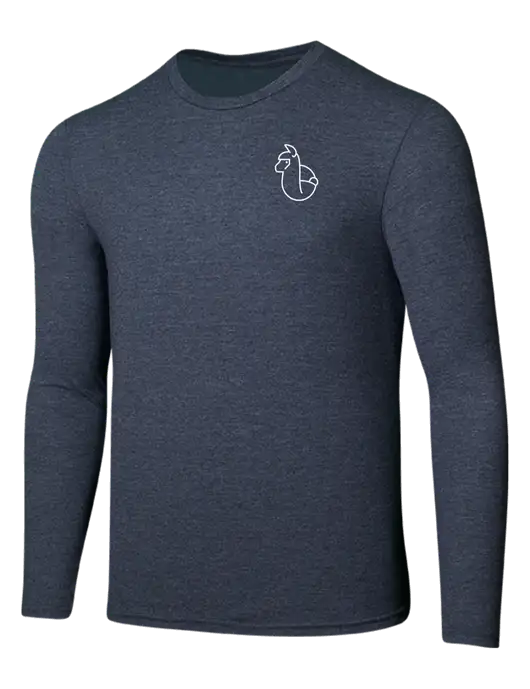 Seriously Soft Heathered Navy Long Sleeve T-Shirt w/Alpac Logo