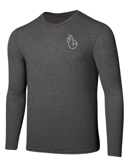 Seriously Soft Heathered Charcoal Long Sleeve T-Shirt w/Alpac Logo