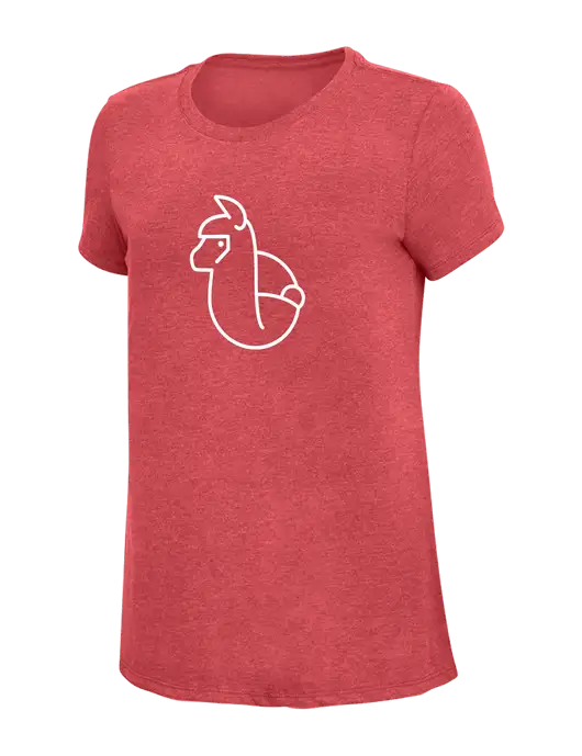 Womens Simply Soft Red Frost 4.5oz Poly/Combed Ring Spun Cotton T-Shirt w/Alpac Logo