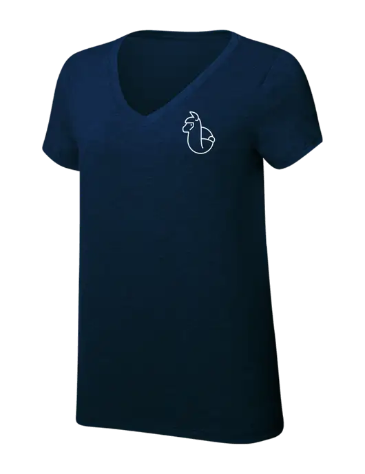 Womens Simply Soft V-Neck New Navy 4.5oz  Poly/Combed Ring Spun Cotton T-Shirt w/Alpac Logo