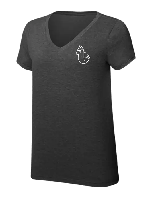 Womens Simply Soft V-Neck Black Frost 4.5oz  Poly/Combed Ring Spun Cotton T-Shirt w/Alpac Logo
