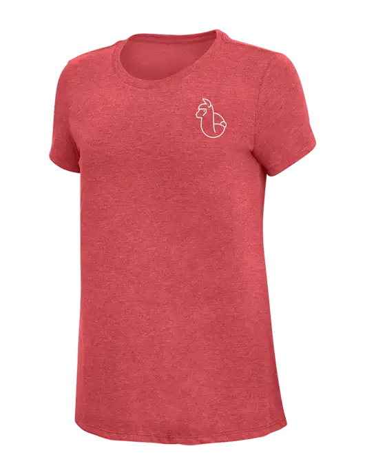Womens Simply Soft Red Frost 4.5oz Poly/Combed Ring Spun Cotton T-Shirt w/Alpac Logo