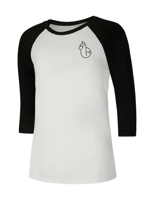 Womens Simply Soft 3/4 Sleeve Black/White Ring Spun Cotton T-Shirt w/Alpac Logo