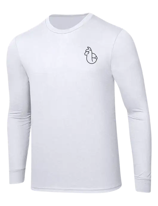 Simply Soft Long Sleeve White 4.5 oz, Poly/Combed Ring Spun Cotton T-Shirt w/Alpac Logo