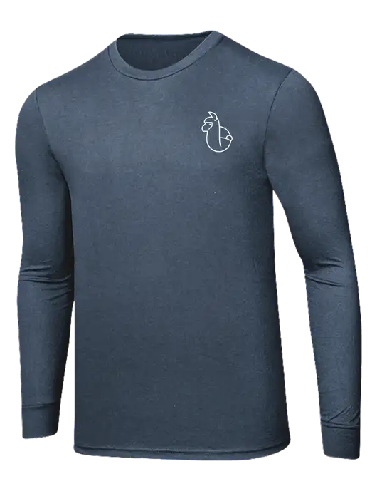 Simply Soft Long Sleeve Navy Frost 4.5 oz, Poly/Combed Ring Spun Cotton T-Shirt w/Alpac Logo