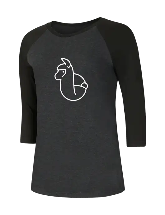 Womens Simply Soft 3/4 Sleeve Black/Black Frost Ring Spun Cotton T-Shirt w/Alpac Logo