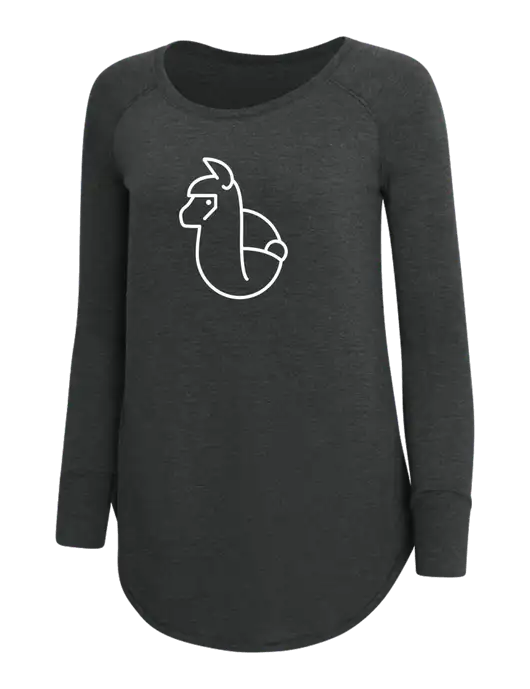 Womens Perfect Wide Collar Tunic Tri-Blend Black Frost 4.5 oz T-Shirt w/Alpac Logo