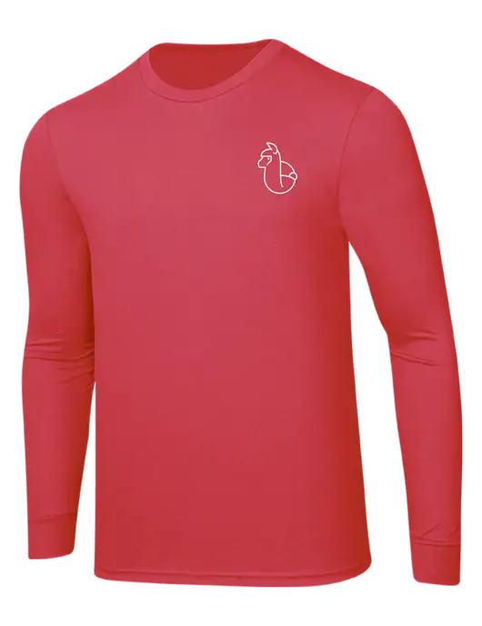Simply Soft Long Sleeve Red Frost 4.5 oz, Poly/Combed Ring Spun Cotton T-Shirt w/Alpac Logo