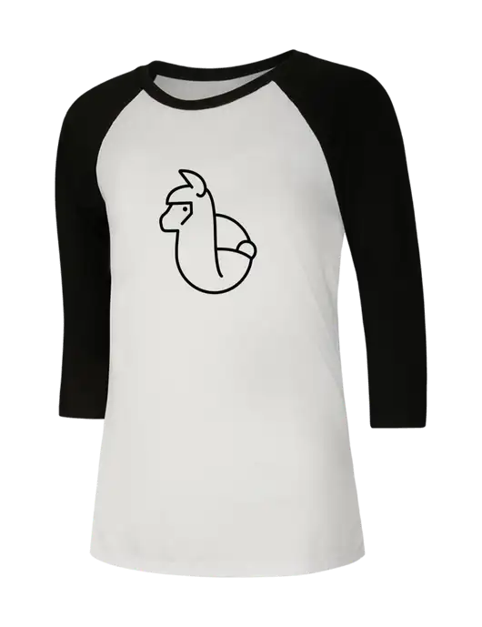 Womens Simply Soft 3/4 Sleeve Black/White Ring Spun Cotton T-Shirt w/Alpac Logo