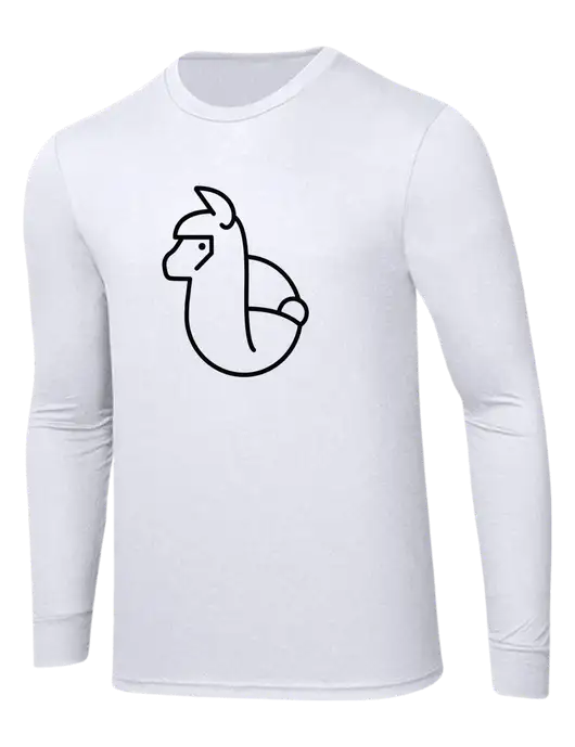 Simply Soft Long Sleeve White 4.5 oz, Poly/Combed Ring Spun Cotton T-Shirt w/Alpac Logo