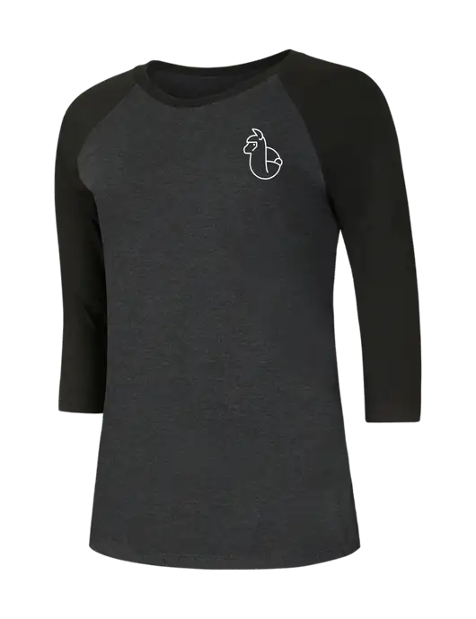 Womens Simply Soft 3/4 Sleeve Black/Black Frost Ring Spun Cotton T-Shirt w/Alpac Logo