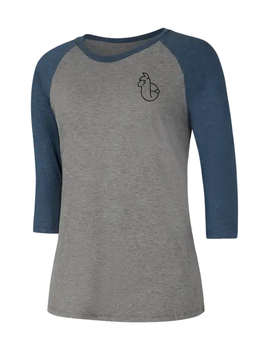 Womens Simply Soft 3/4 Sleeve Navy Frost/Grey Frost Ring Spun Cotton T-Shirt w/Alpac Logo