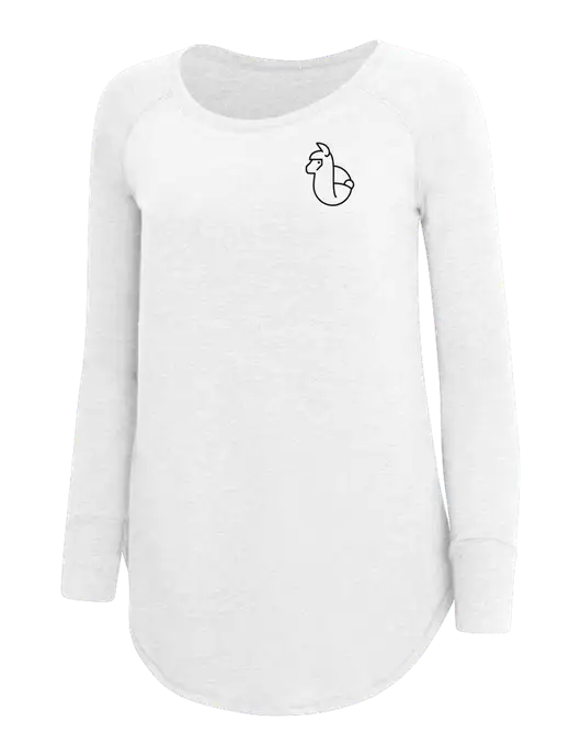 Womens Perfect Wide Collar Tunic Tri-Blend White 4.5 oz T-Shirt w/Alpac Logo