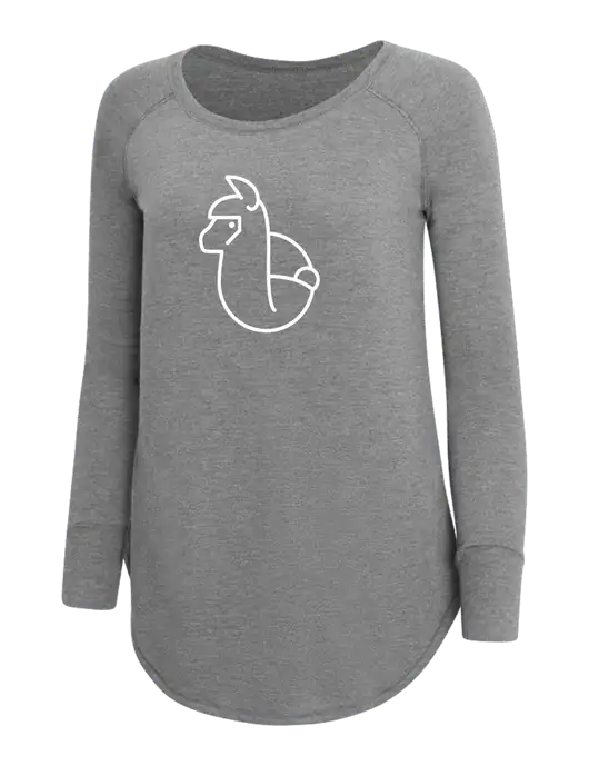 Womens Perfect Wide Collar Tunic Tri-Blend Grey Frost 4.5 oz T-Shirt w/Alpac Logo