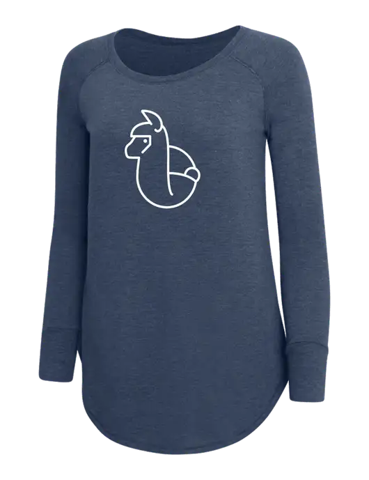 Womens Perfect Wide Collar Tunic Tri-Blend Navy Frost 4.5 oz T-Shirt w/Alpac Logo