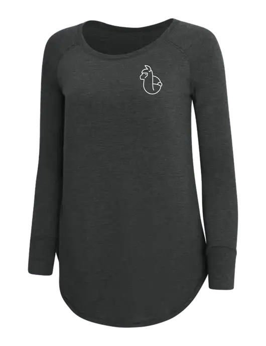 Womens Perfect Wide Collar Tunic Tri-Blend Black Frost 4.5 oz T-Shirt w/Alpac Logo