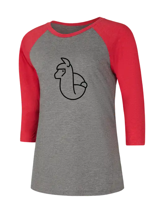 Womens Simply Soft 3/4 Sleeve Red Frost/Grey Frost Ring Spun Cotton T-Shirt w/Alpac Logo