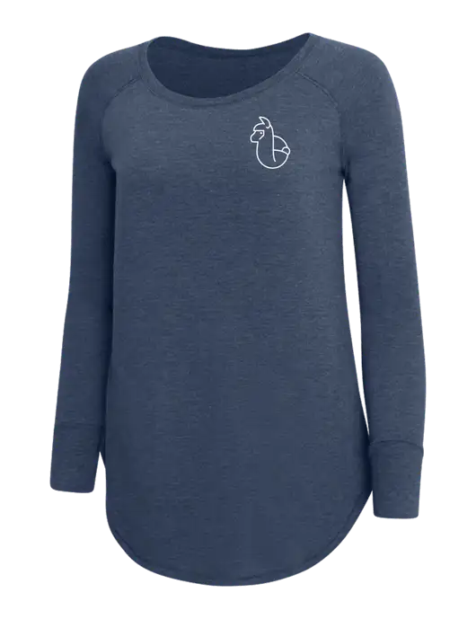 Womens Perfect Wide Collar Tunic Tri-Blend Navy Frost 4.5 oz T-Shirt w/Alpac Logo